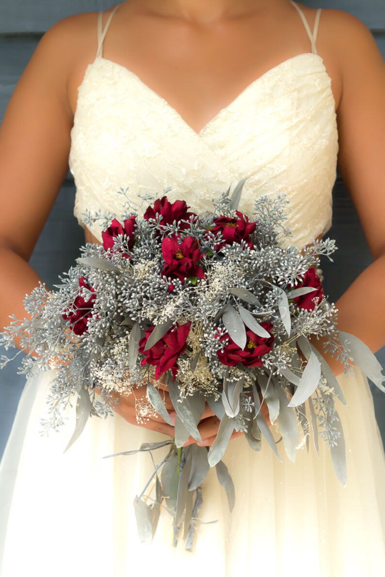 The Melinda Ann Collection Bridal Bouquet Winter Burgundy Wedding Bouquet