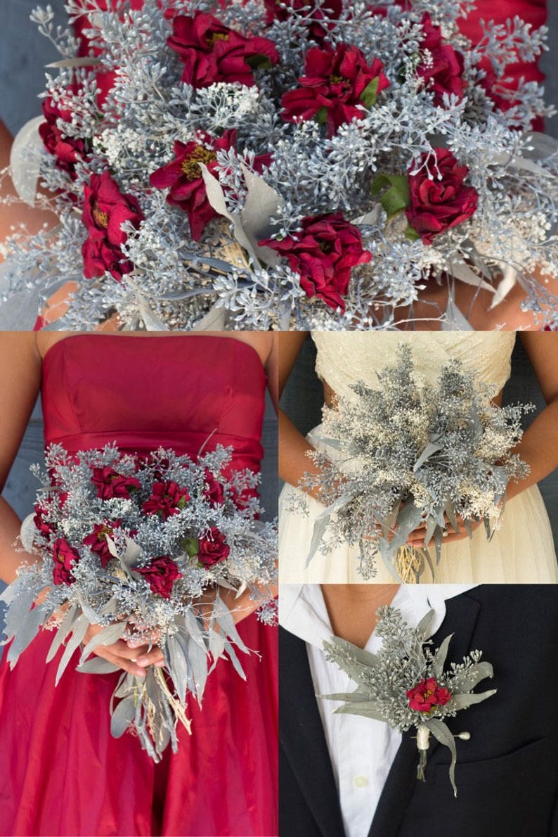 The Melinda Ann Collection Bridal Bouquet Winter Burgundy Wedding Bouquet