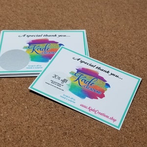Scratch off cards, surprise, scratch off, scratch and win, product inserts, promotional products, thank you cards, savings cards, rewards