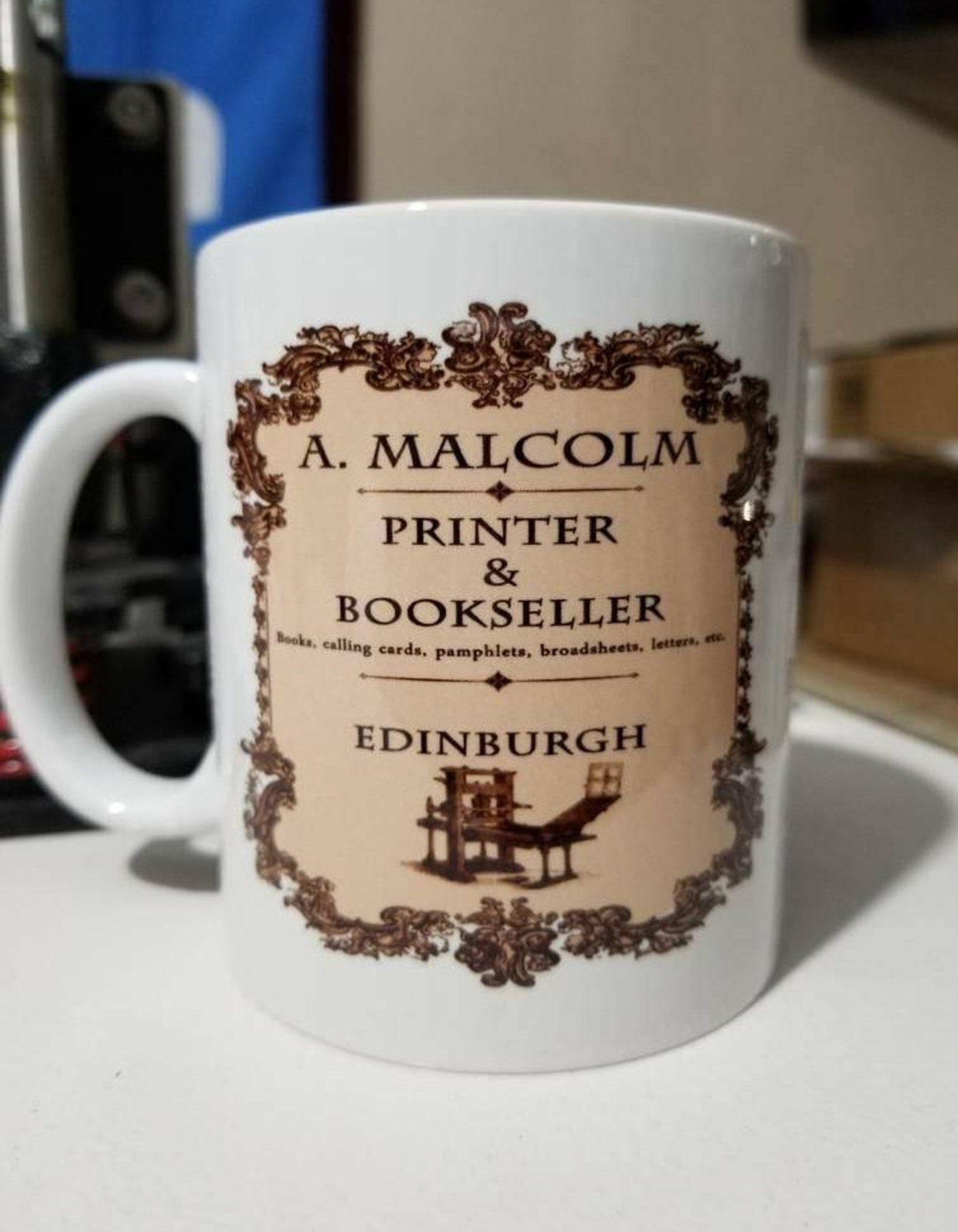Edinburgh Mug A. Malcolm Custom Printed Mug Fandom Etsy