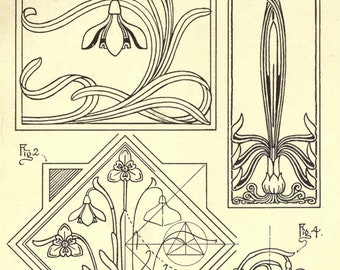 Stencil naturalistici edoardiani – Disegni floreali dei primi anni del 1900 (download digitale)