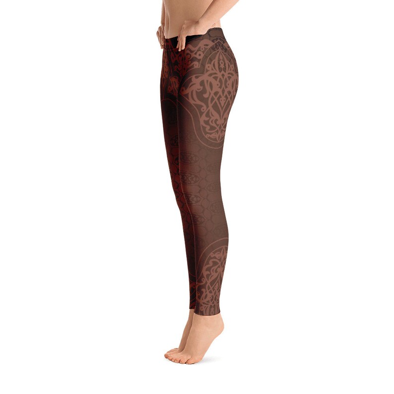 Fey Brown Yoga Pants festival leggings Womens Leggings Boho Etsy