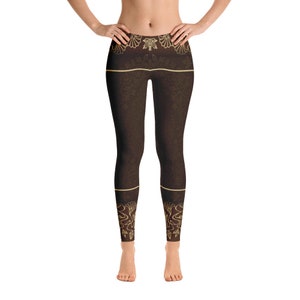 Buy Tan Jeggings Peace Fingers Leggings With Pockets Online in India 