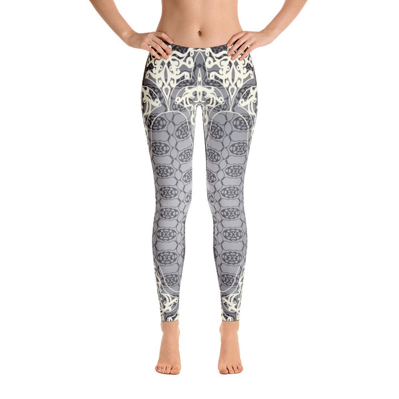 Fey grey Yoga Leggings festival leggings Womens Leggings Etsy