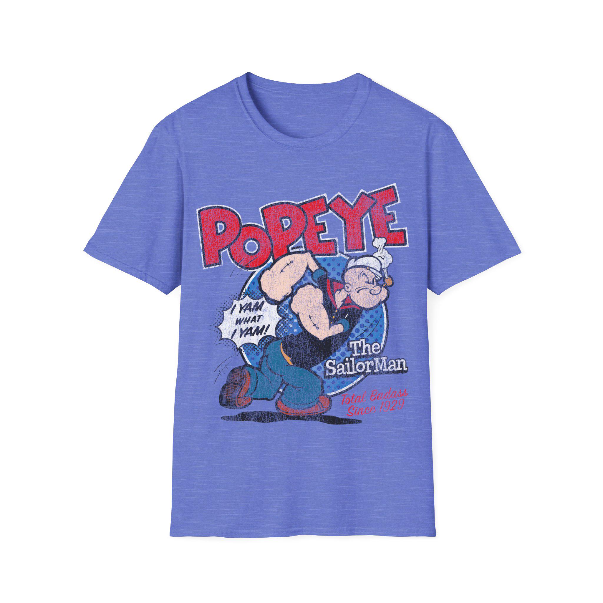 Popeye the Sailor Man Fan Art T‑shirt Vintage Worn‑out Look Unisex 