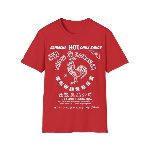 Spicy Rooster Sriracha Hot Sauce Label Tee