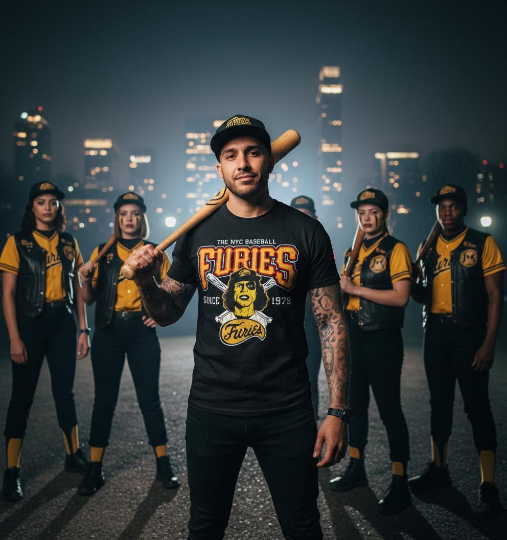 T-SHIRT UNISEXE WARRIORS GANG THE FURIES – FAN DE CINÉMA, NEUF AVEC ÉTIQUETTES