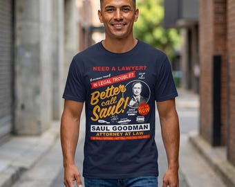 Tribute Tee for Fans of Funny Lawyer TV Series Soft Unisex Cotton TShirt Legal Troubles Better Call Saul Goodman Parody Fan Art Shirt