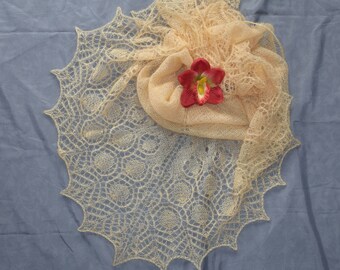 10% OFF only in may. Shawl. Knit shawl. Lace shawl. Lace knit shawl. Lace knitted shawl. Peach.Melon.Orange.