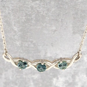 Montana Blue multi-stone Sapphire Necklace in sterling silver bar setting!