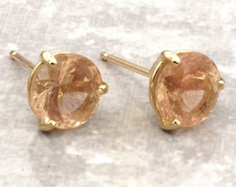 Oregon Sunstone Earrings schiller sunstones in 14kt yellow gold posts!