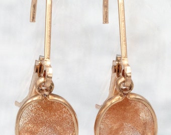 Oregon Sunstone Schiller rose gold dangle Earrings!