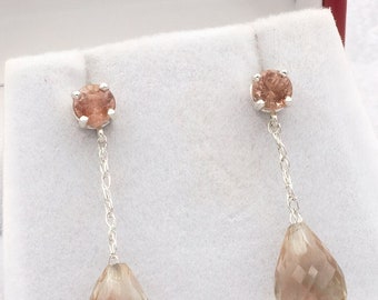 Oregon Sunstone dangle earrings!