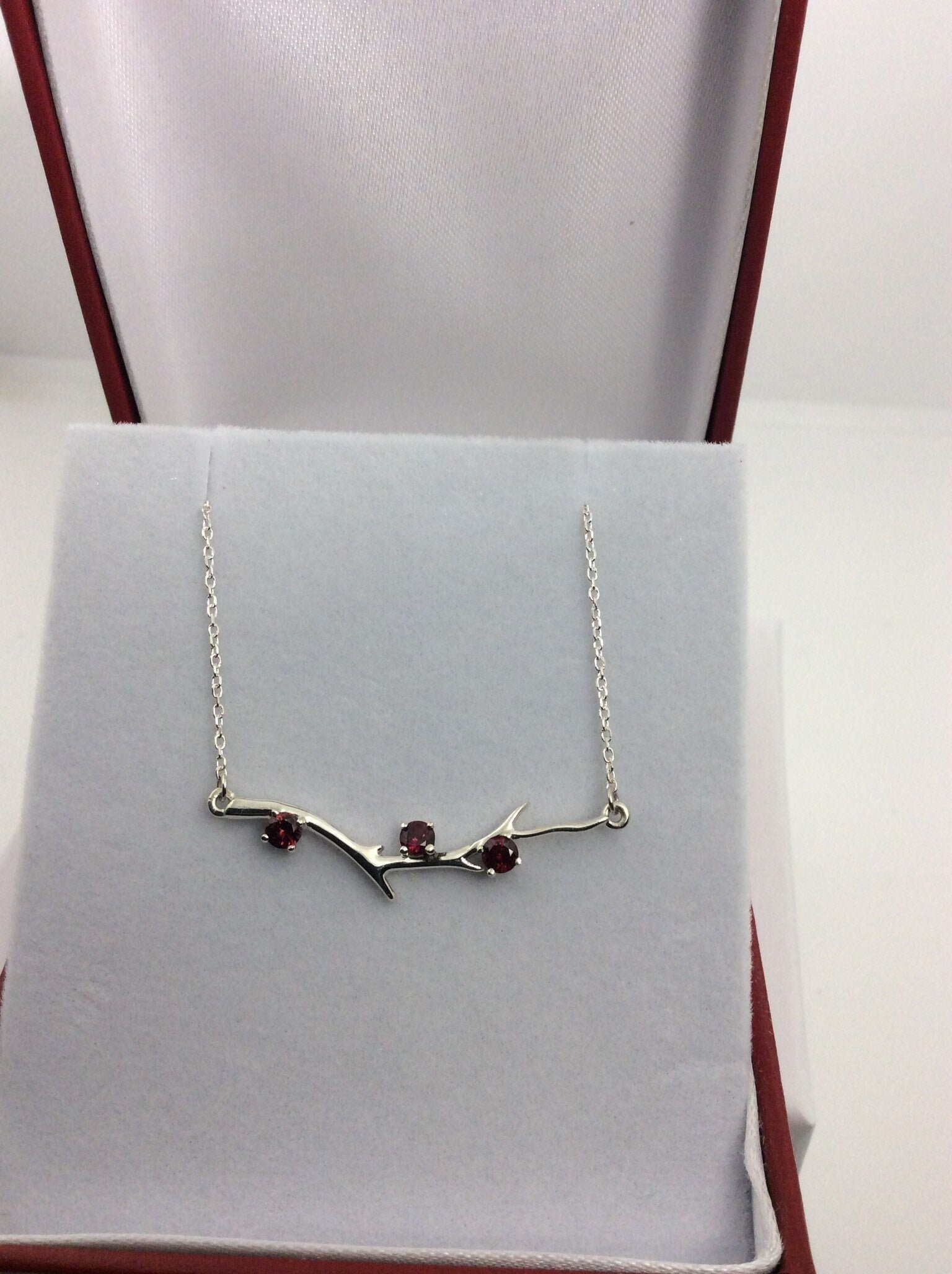 Montana Natural 3 Stone Red in Sterling Silver Etsy