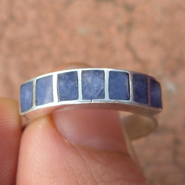 Taille US 6 - Bague en argent bleu - Lapiz Lazuli
