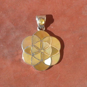 Mother of Pearl Blossoming Flower Pendant - 950 Silver
