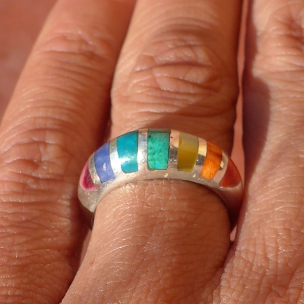 Silver Chakra Stone Ring