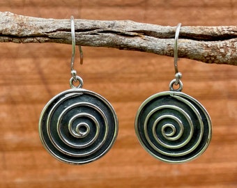 Silver Spiral Earrings