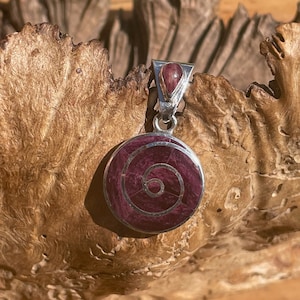 Purple and Silver Spiral Pachamama Pendant