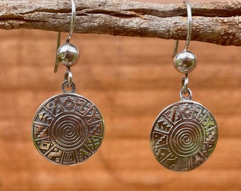 Silver Inka Symbols Earring