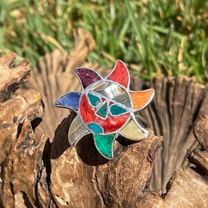 Adjustable Silver Sun Ring