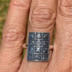 Nazca Lines Silver Ring
