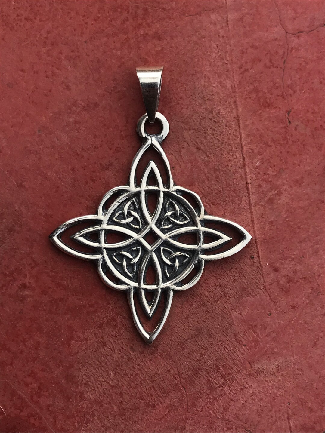 S925 Sterling Silver Witches Knot Pedant Necklace Celtic