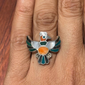 Adjustable Silver Condor Ring