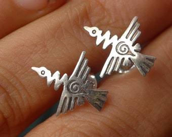 Silver Hummingbird Earrings