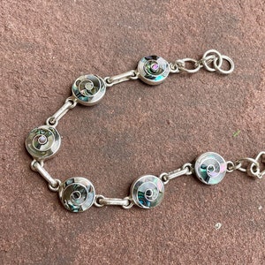 Silver Spiral Bracelet with Abalone image 9