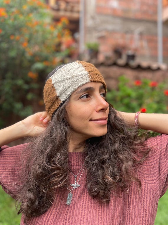 Alpaca Wool Headband With Llamas and Alpacas