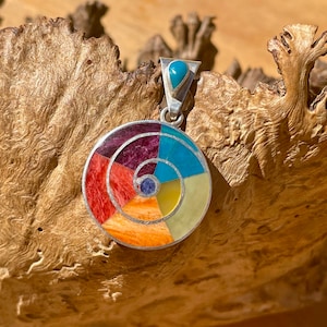 Silver Colorful Spiral Pendant