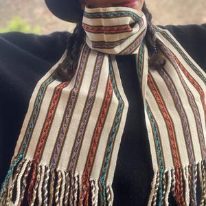 White Alpaca Wool Scarf