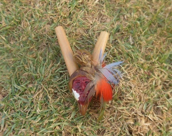 Palo Santo Kuripe con rostro de chamán