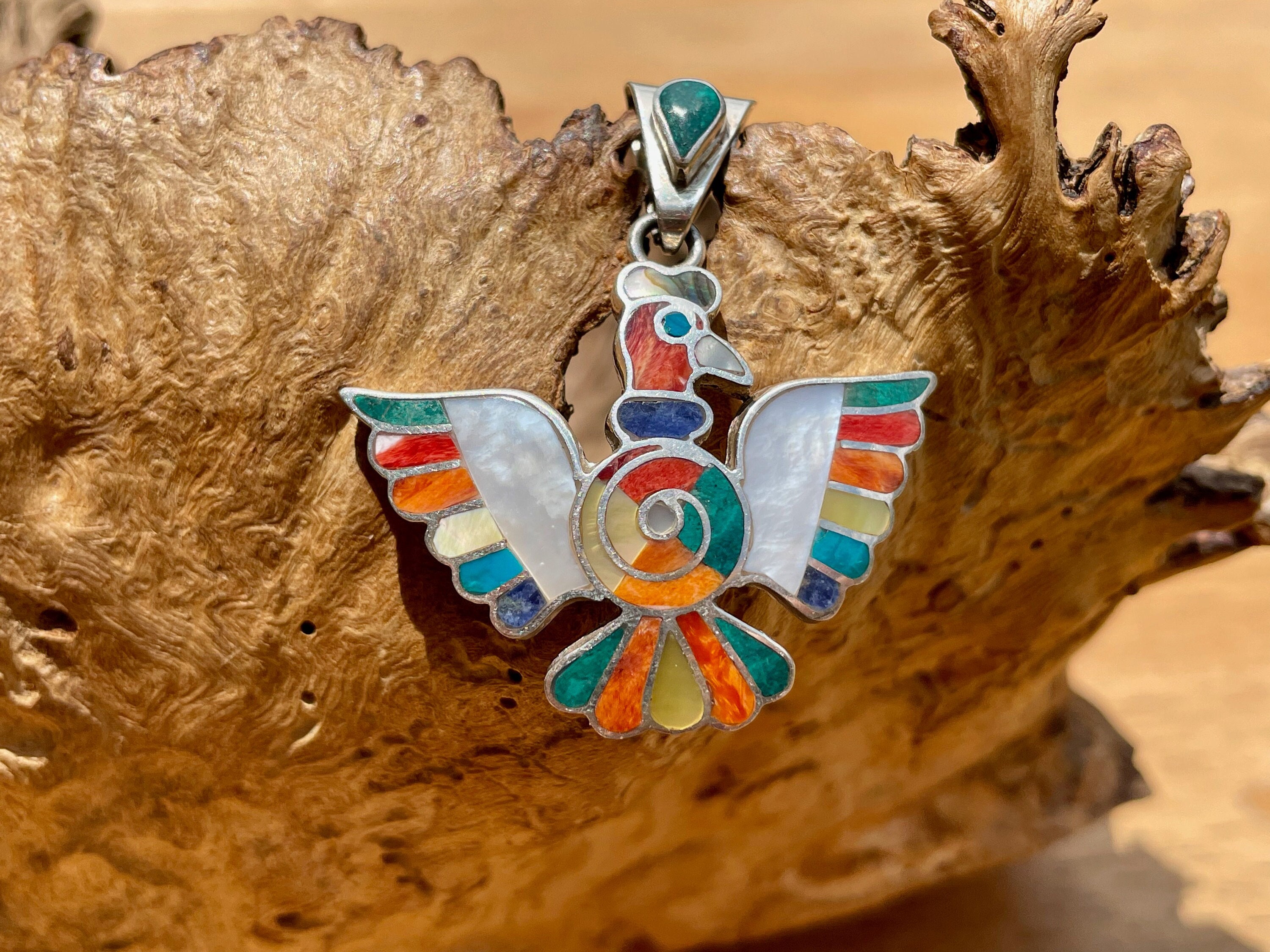 Silver Colorful Condor Pendant - Etsy