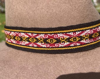 100% Alpaca Wool, Handwoven Strap for Hat