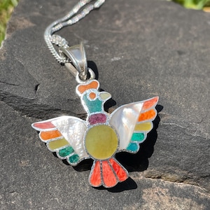 Silver Colorful Condor Pendant