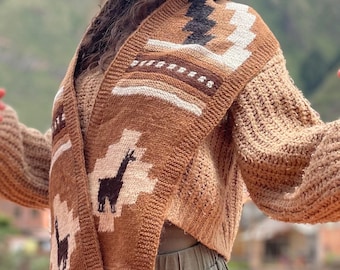 Brown Andean Llama Scarf
