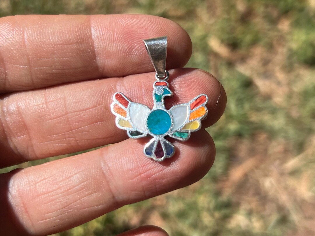 Silver Colorful Condor Pendant - Etsy