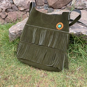Sac à bandoulière en cuir vert