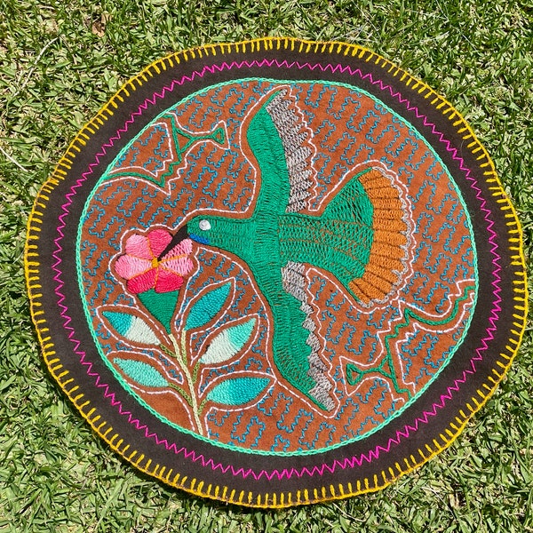 Shipibo Embroidery for Altar - Diameter 27 cm