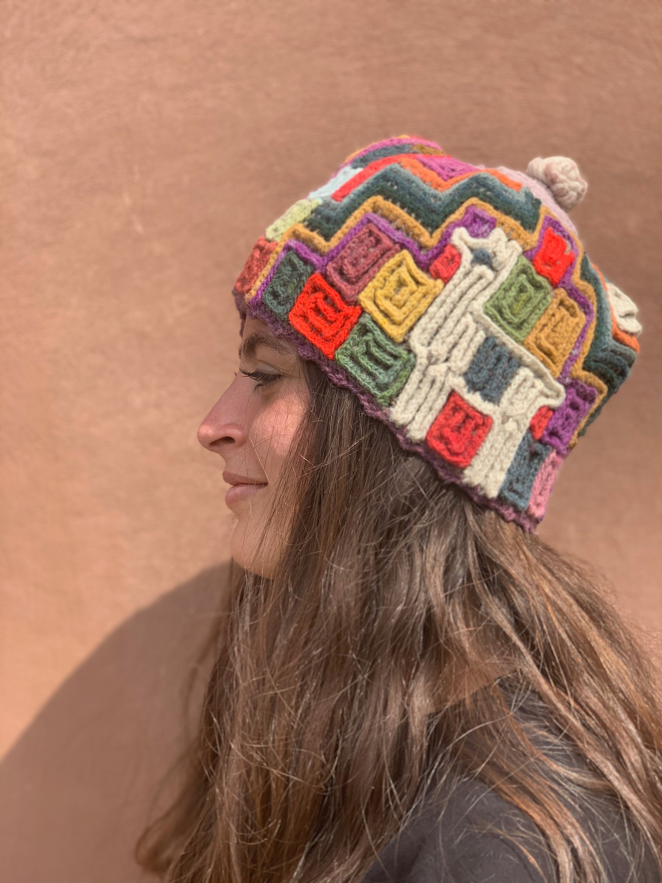 Unique Hand Woven Colorful Wool Beanie 