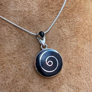 Black Onyx Spiral Pachamama Pendant