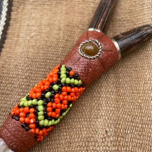 Kuripe of Chonta (Protection) Wood , tiger eye Stone and Quartz Crystal