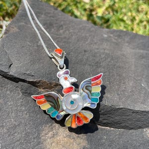 Silver Colorful Condor Pendant