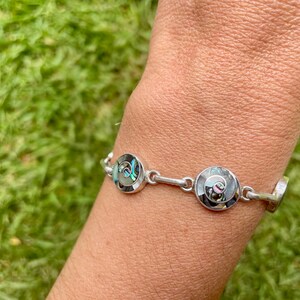 Silver Spiral Bracelet with Abalone image 4
