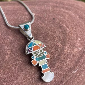 Silver Colorful Tumi (Healing God) Pendant