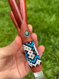 Palo Sangre Wood Kuripe with Amities Quartz Crystal-triple nostril