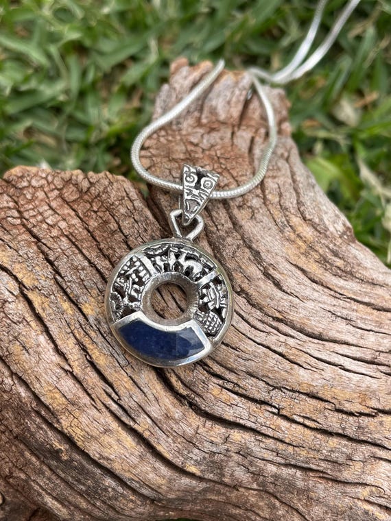 Lapis Lazuli Stone, Silver Pendant, with Inka History