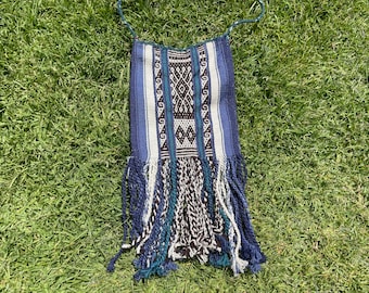 Alpaca Wool Andean Handwoven Blue Bag